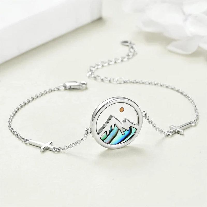 Wholesale Stainless Steel Bracelet Simple Shell Inlaid Mustard Seed Necklace